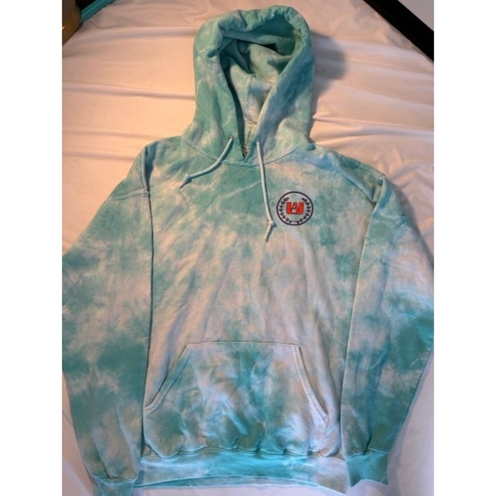 My Hero Academia Tie Dye Hoodie Teal White UA High School Class 1-A Anime Large